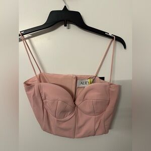 $55! Aliava Women’s Carla Structured Pink Crop Top size L. FREE SHIPPING